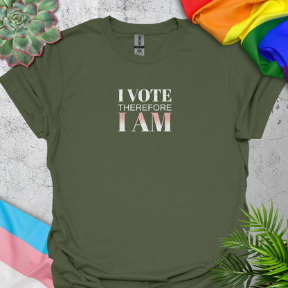 I Vote Therefore I Am (pink)