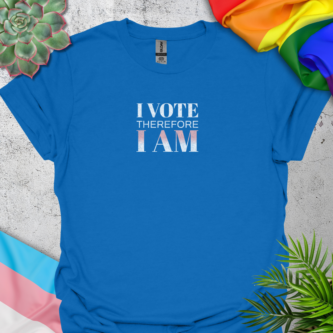 I Vote Therefore I Am (pink)