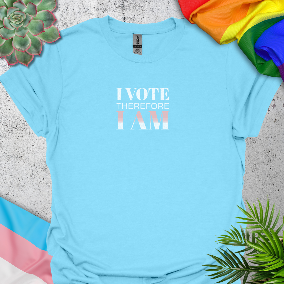 I Vote Therefore I Am (pink)