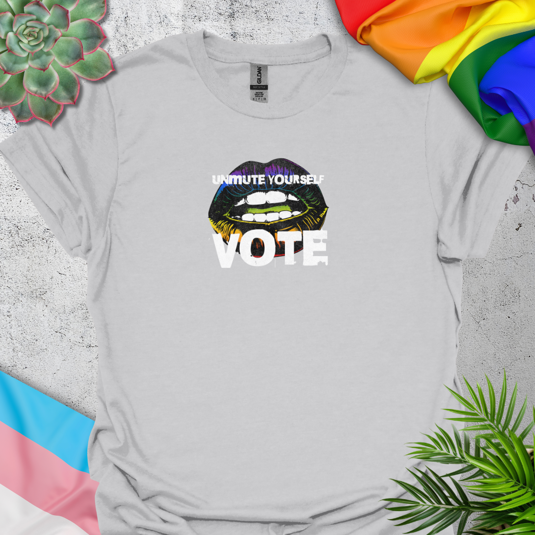 Unmute Yourself. Vote. (rainbow lips)