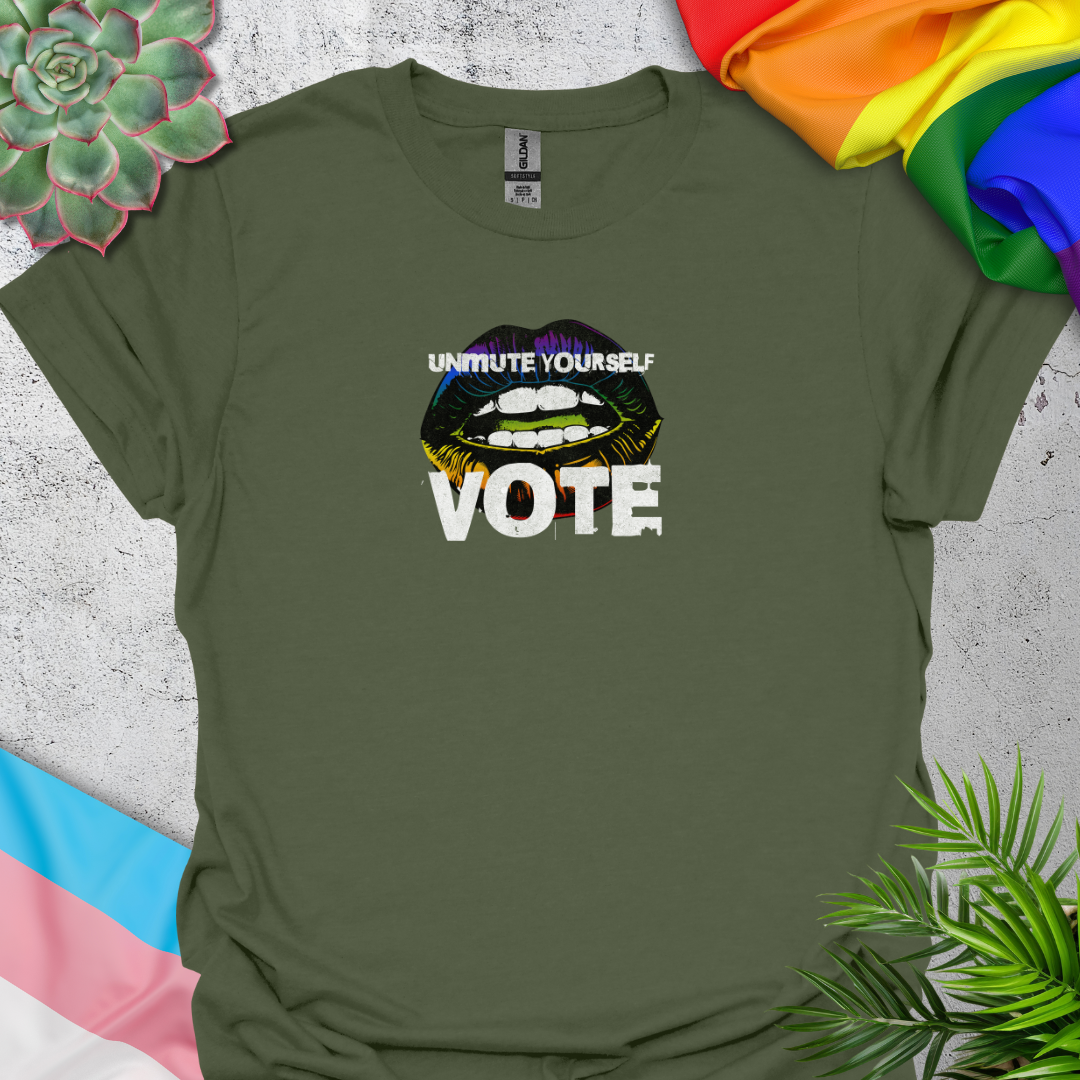 Unmute Yourself. Vote. (rainbow lips)