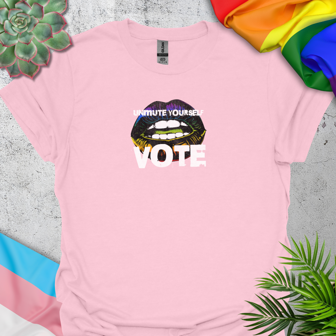 Unmute Yourself. Vote. (rainbow lips)