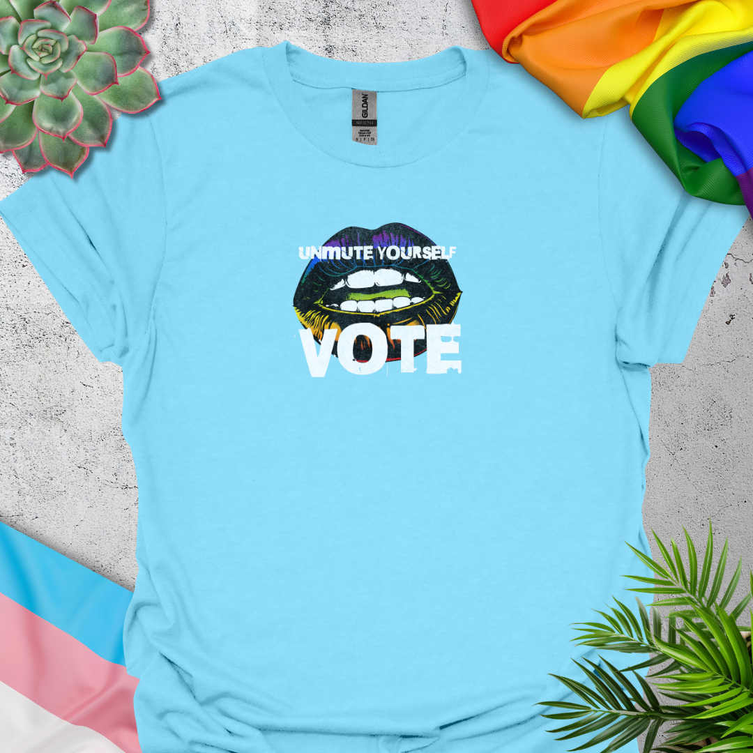 Unmute Yourself. Vote. (rainbow lips)